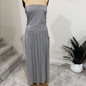 Cotton  Strapless Maxi Dress